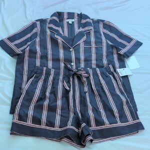 Striped Pajama Set with Pink and Blue